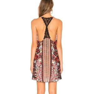 Free People Black and Red Halter Mini Dress